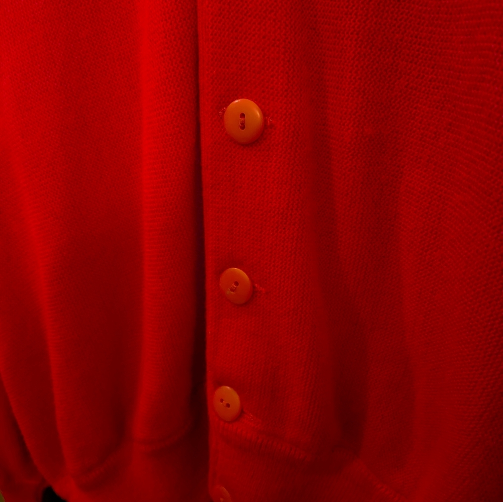 Lacoste Men's V-Neck Cardigan Sweater in Red - Picture 5 of 6
